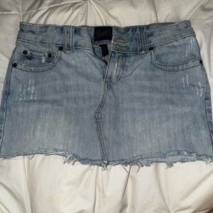 Aeropostale Light Blue Frayed Mini Skirt